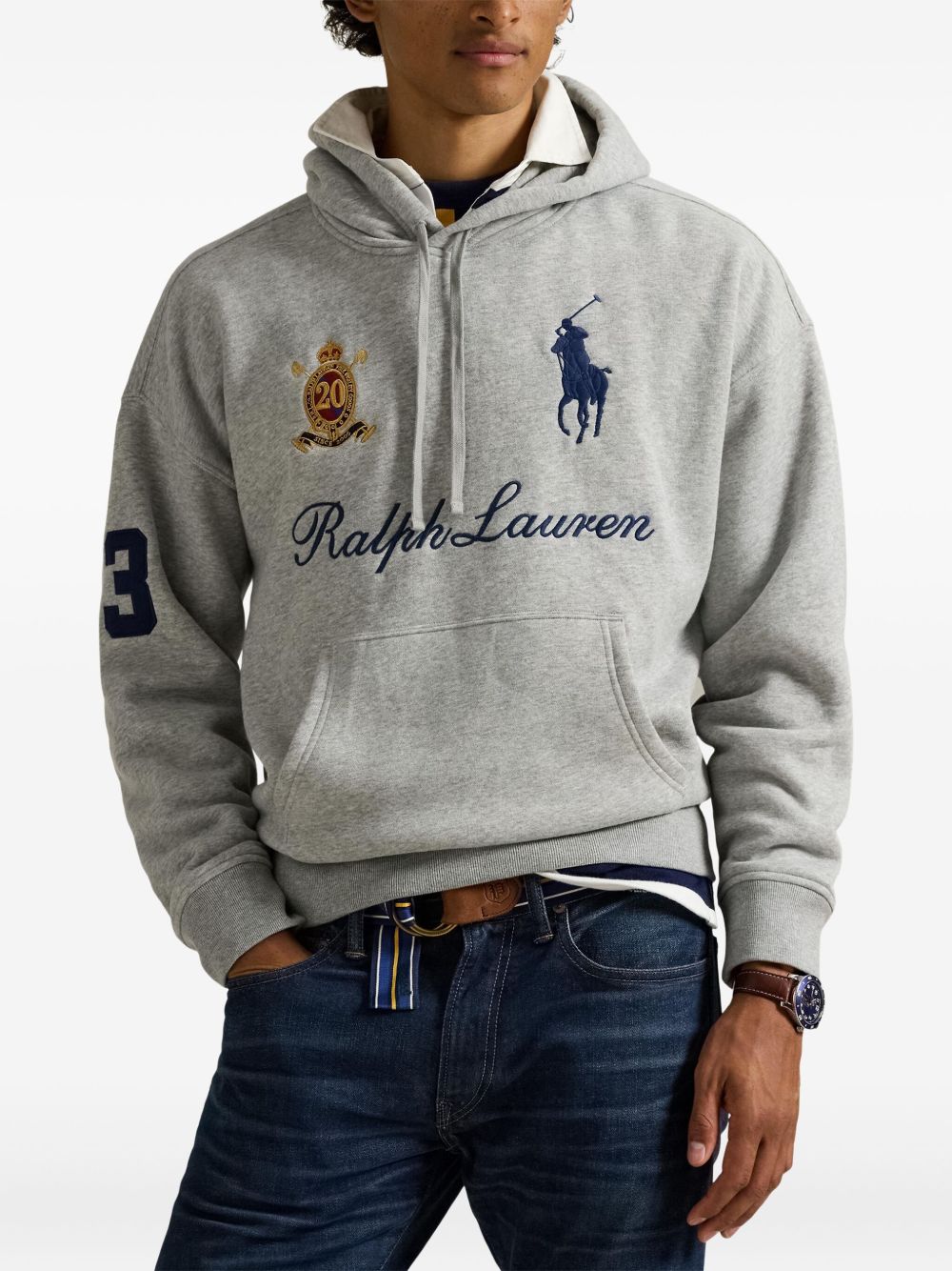 logo-embroidered hoodie