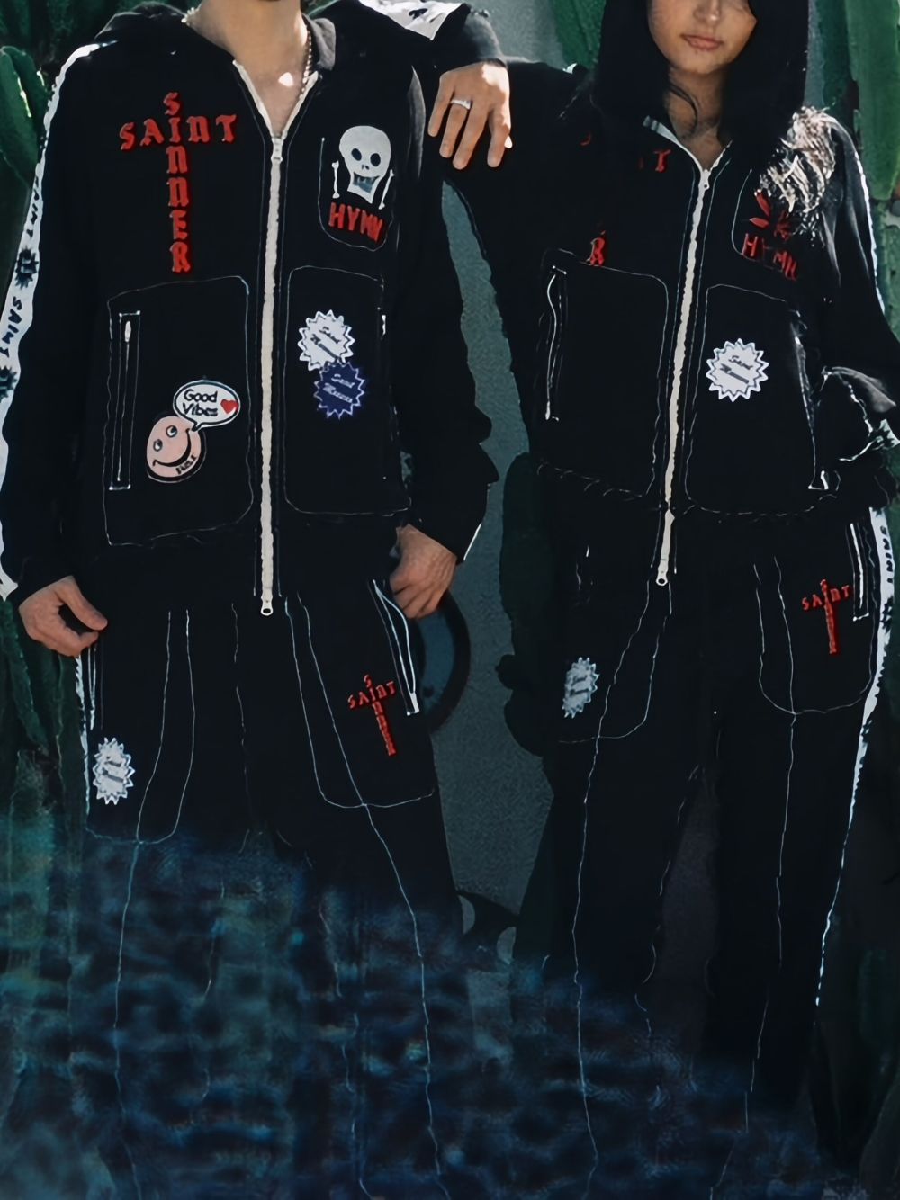 x A LOVE MOVEMENT appliqué hoodie