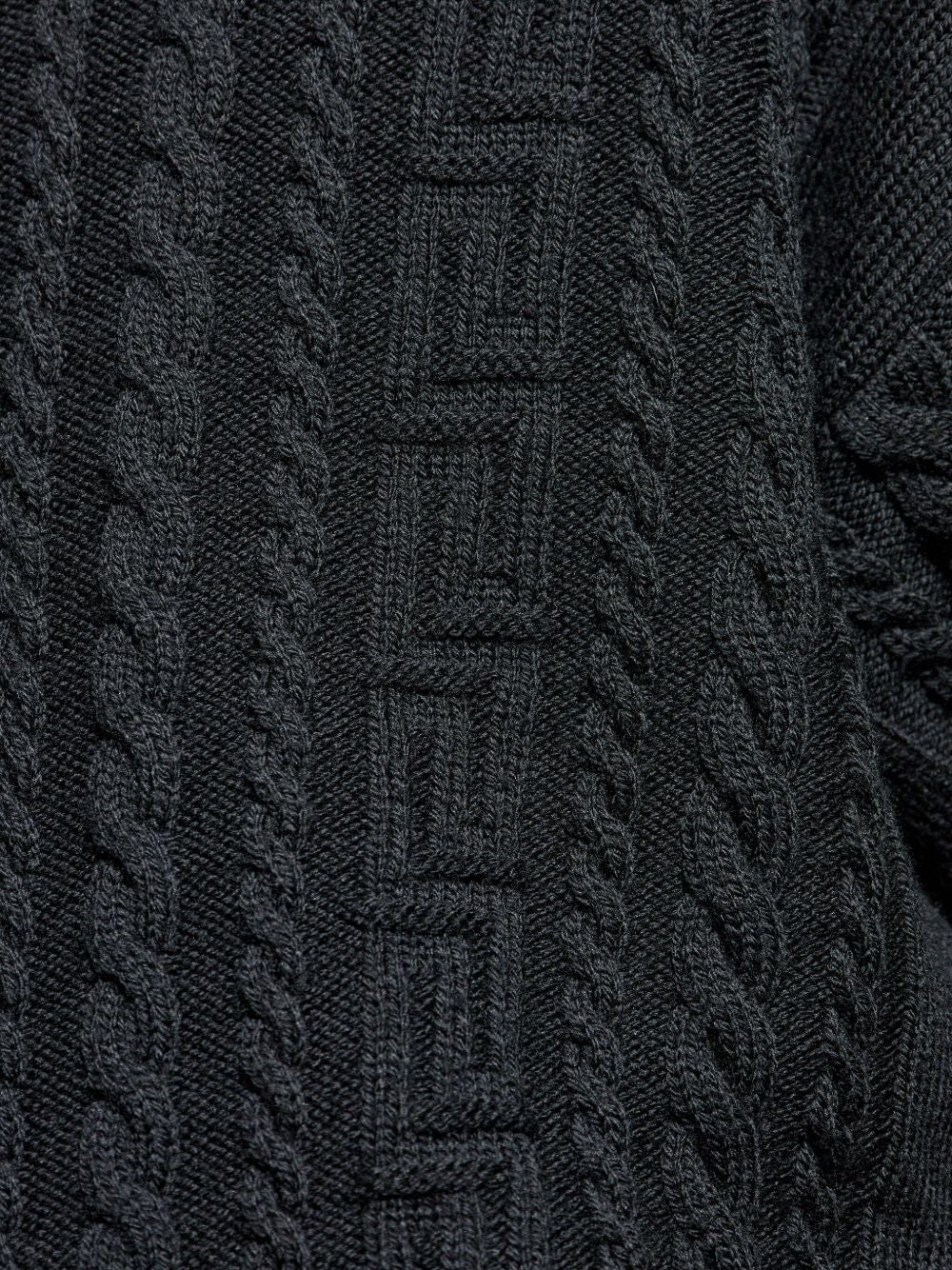 zip-up cable-knit cardigan