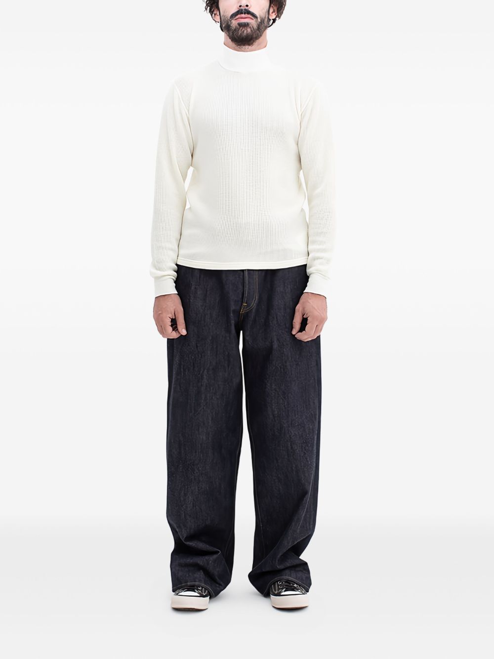 wool funnel-neck sweater