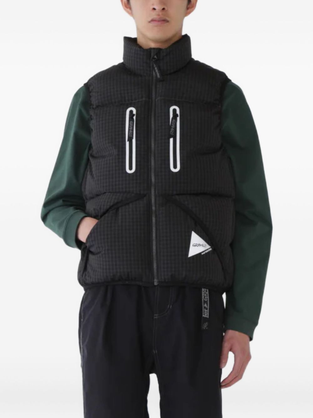 gadded gingham-pattern gilet