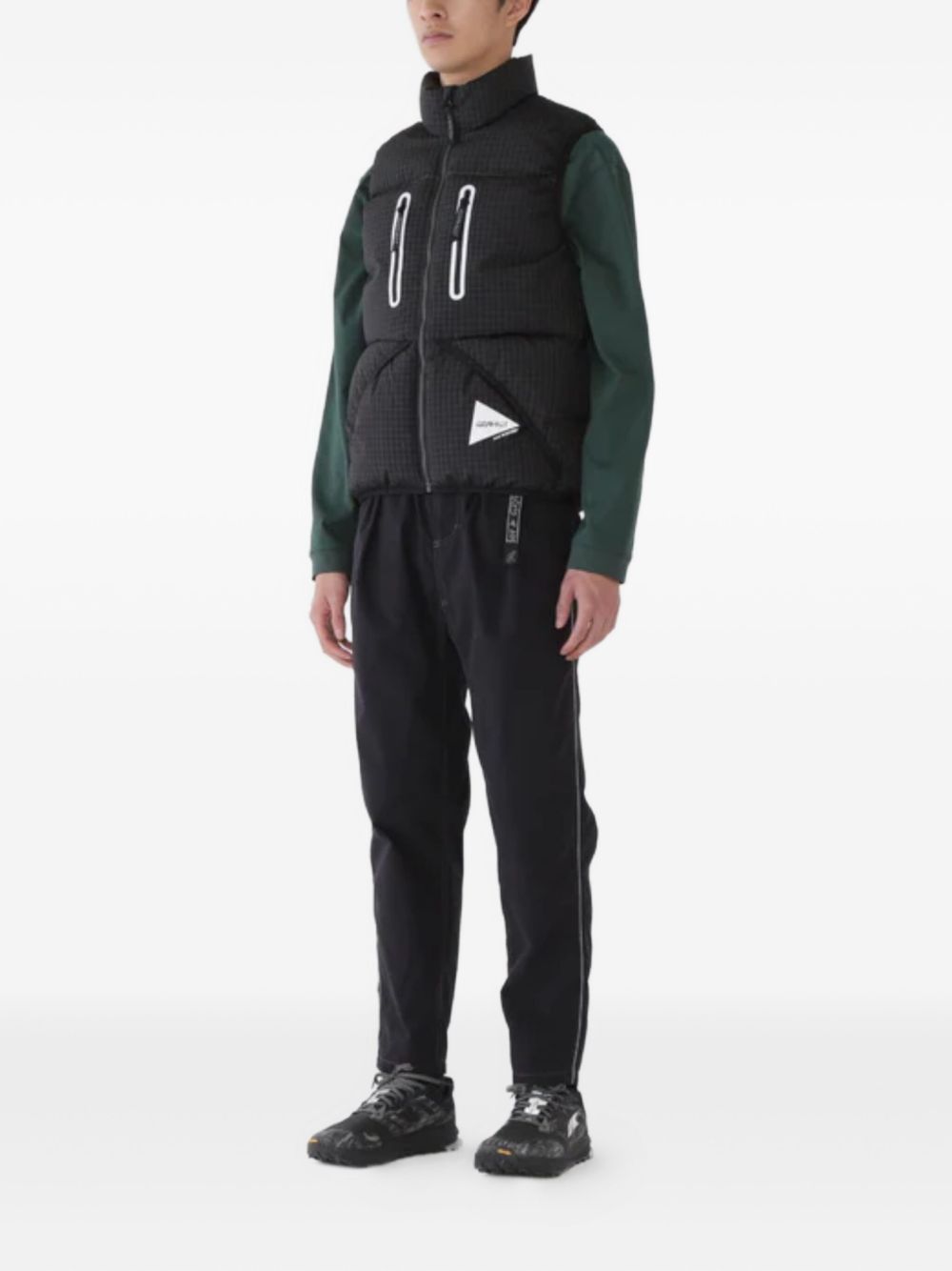 gadded gingham-pattern gilet