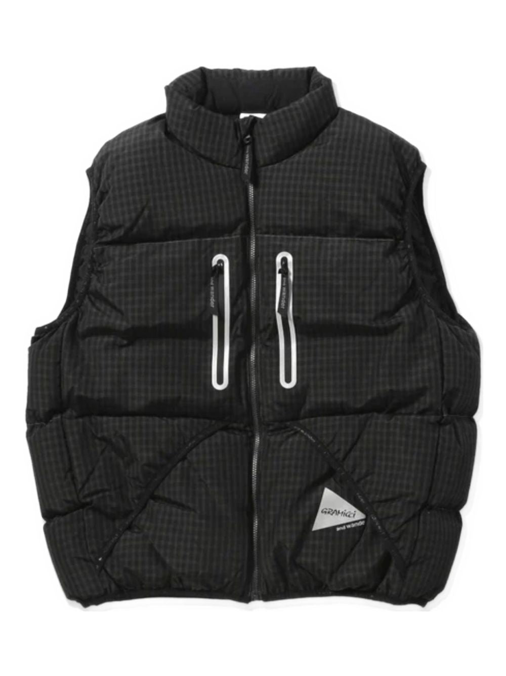 gadded gingham-pattern gilet