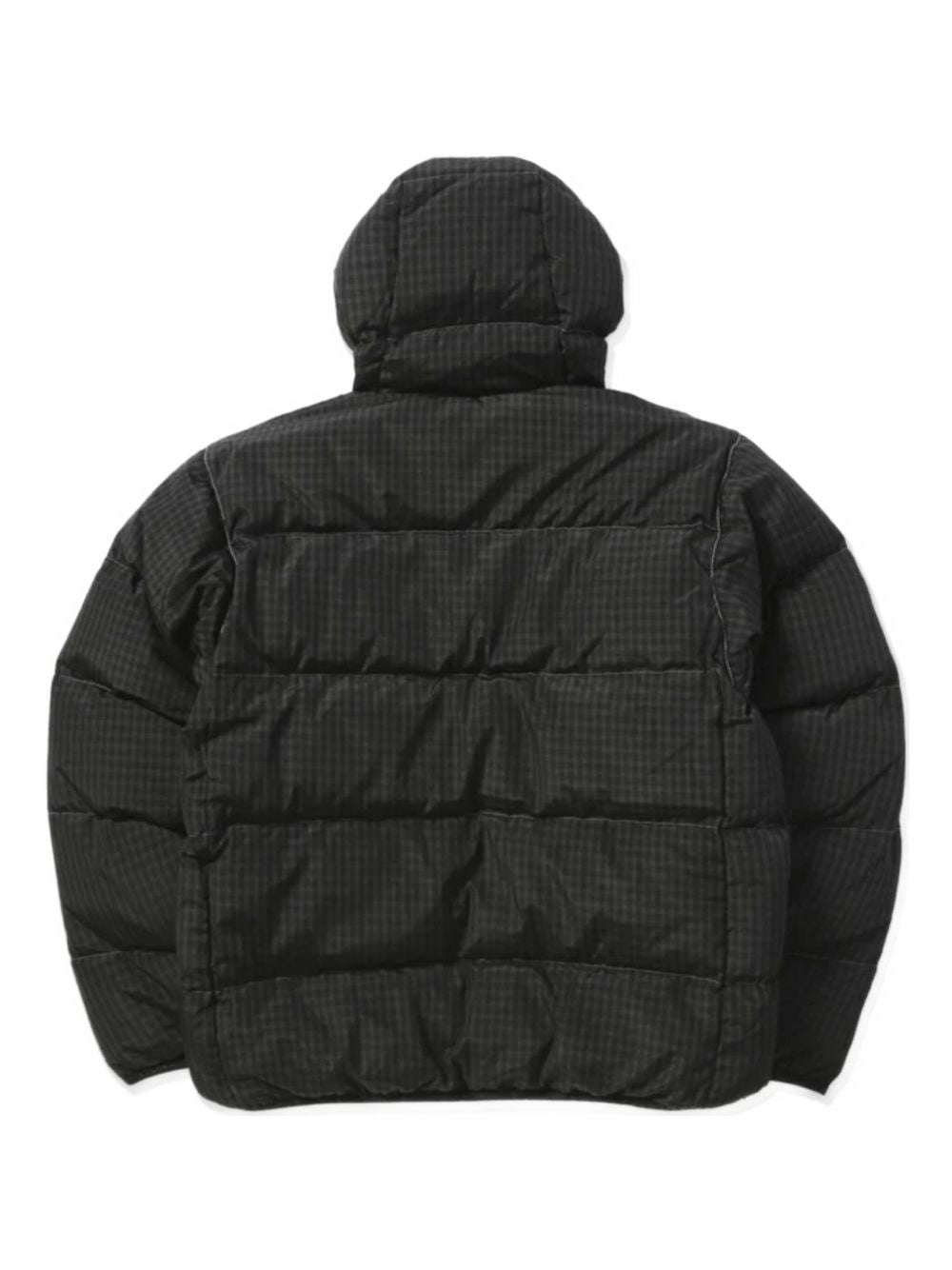 hooded checked jacket