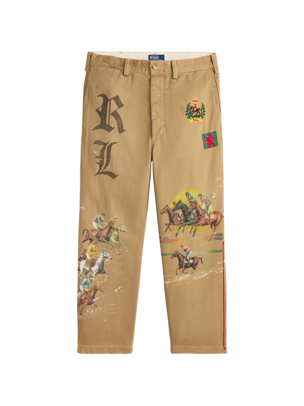 embroidered printed trousers