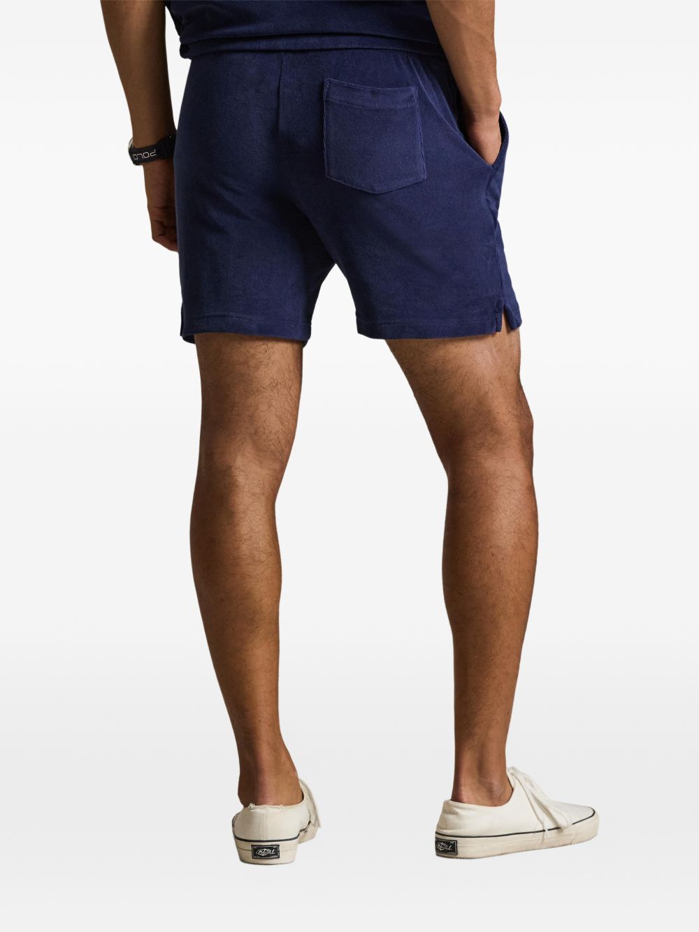 drawstring patch-pocket shorts