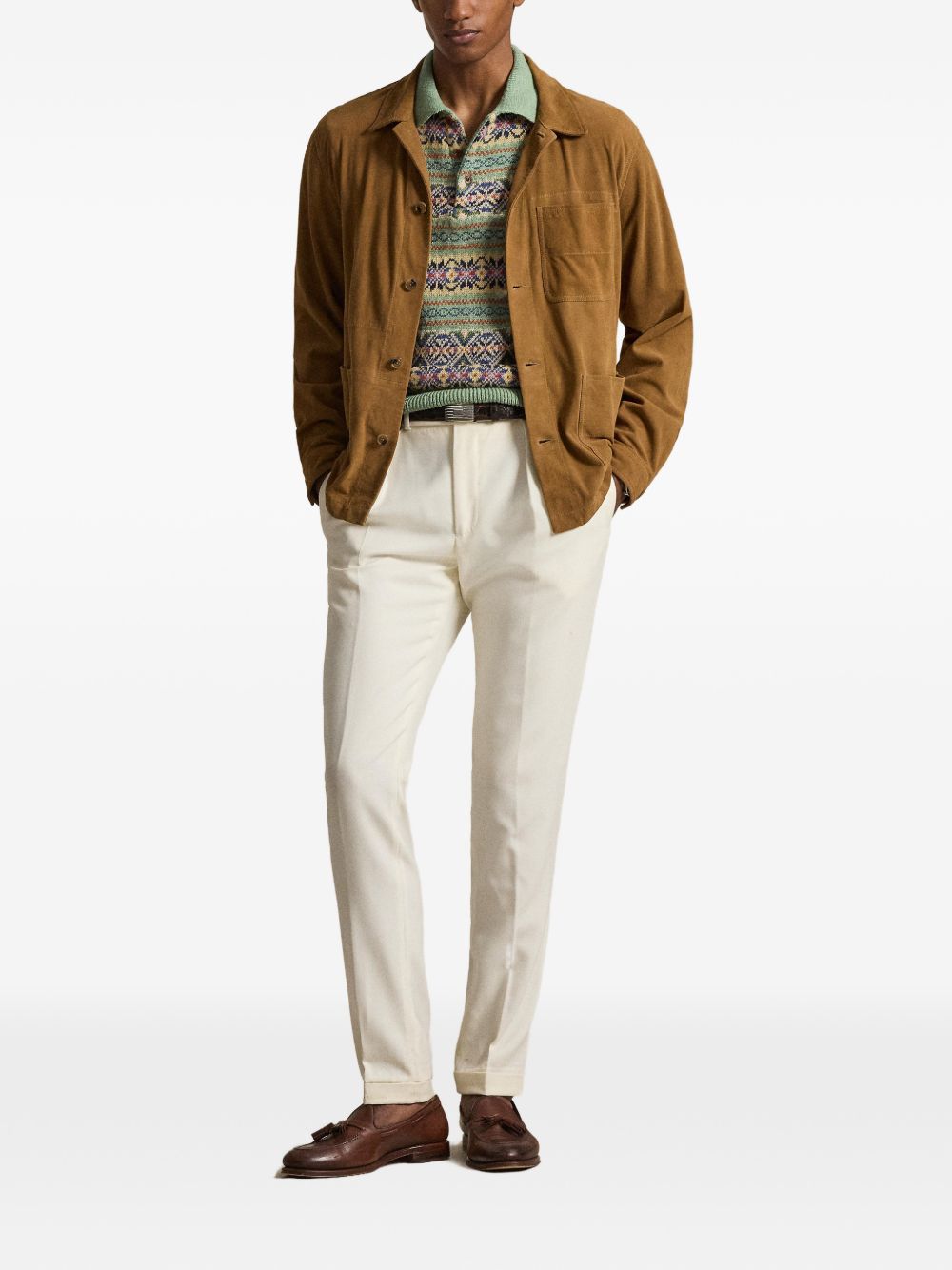 buttoned suede jacket