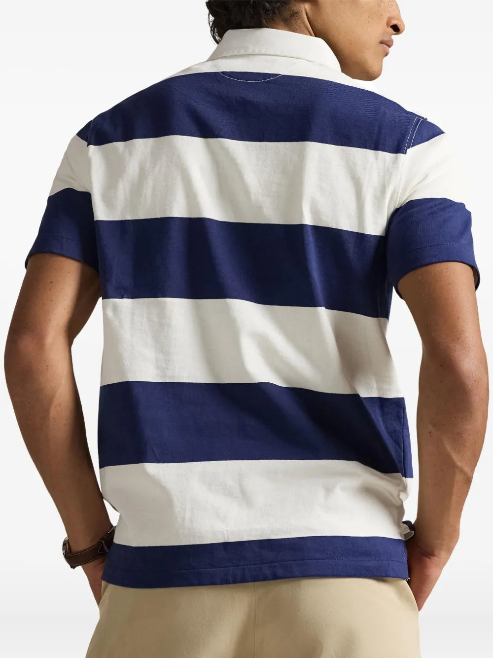 striped short-sleeve polo shirt