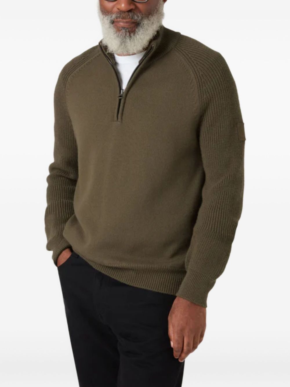 zip raglan sleeve knitwear