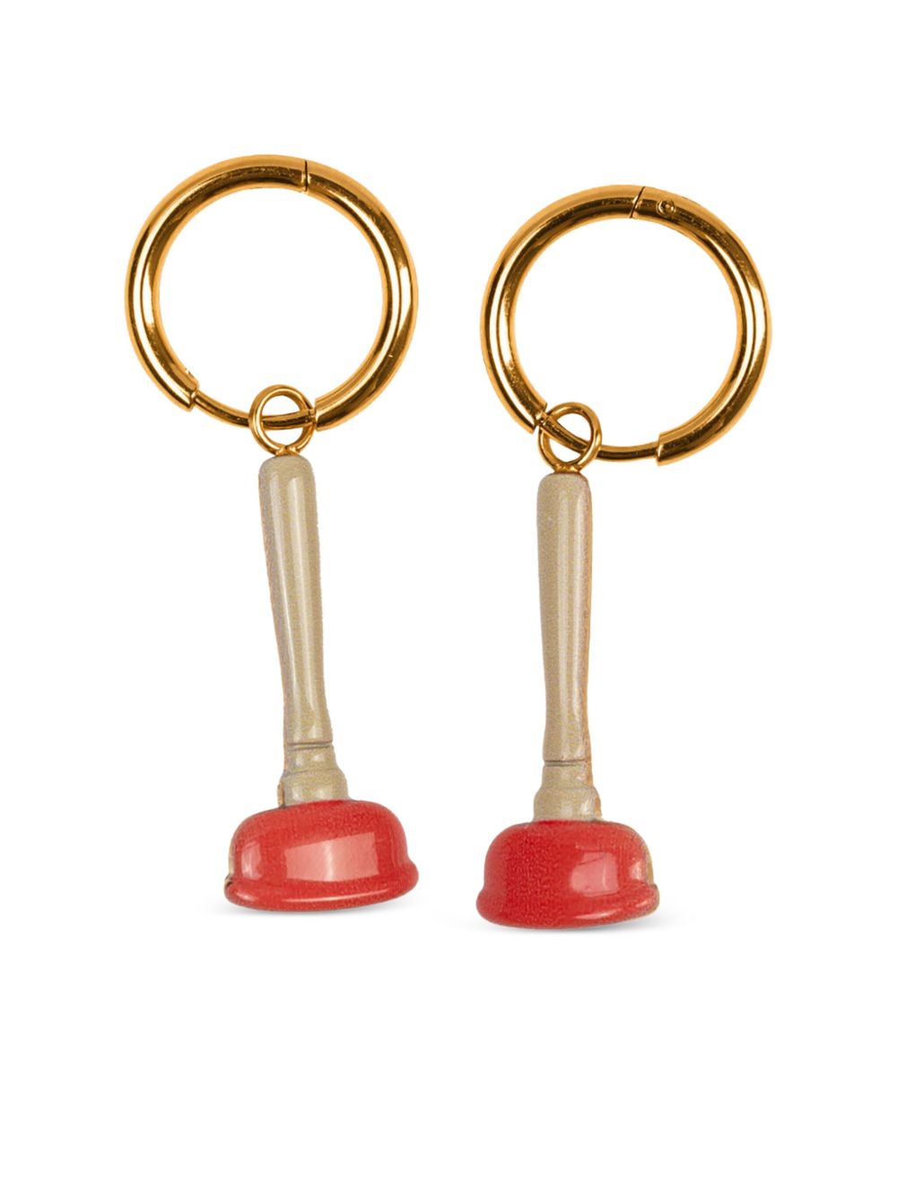 x Toiletpaper dangling sink plunger earrings