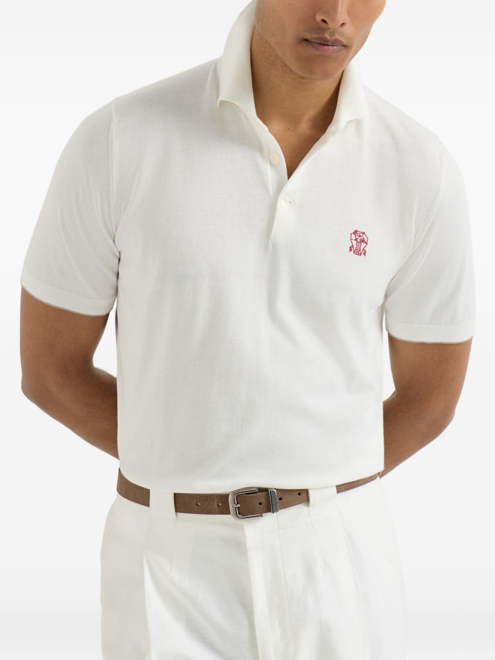 butoon-fastening logo-detail polo shirt