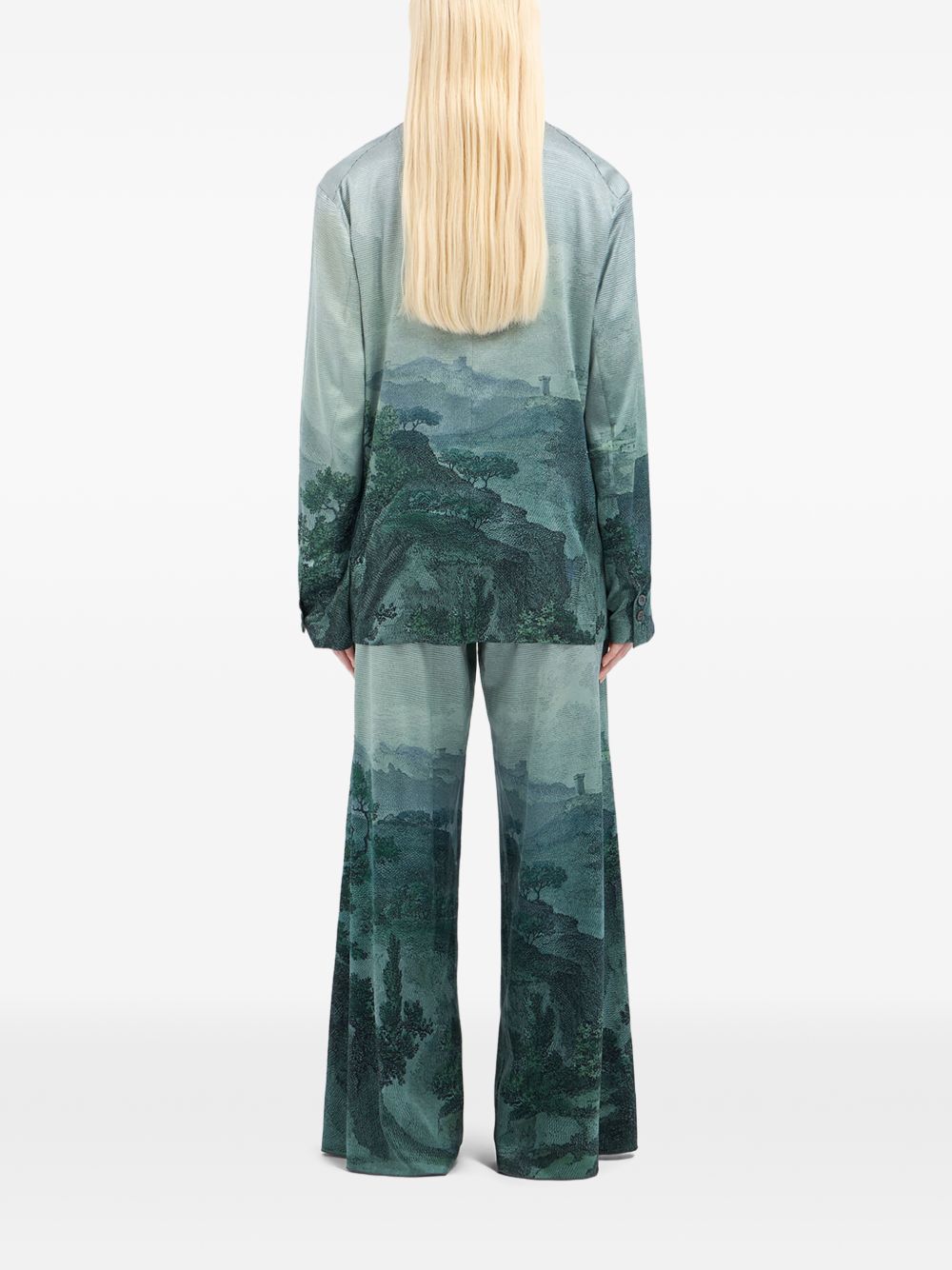 Adastrgum double-breasted landscape-printed jacket