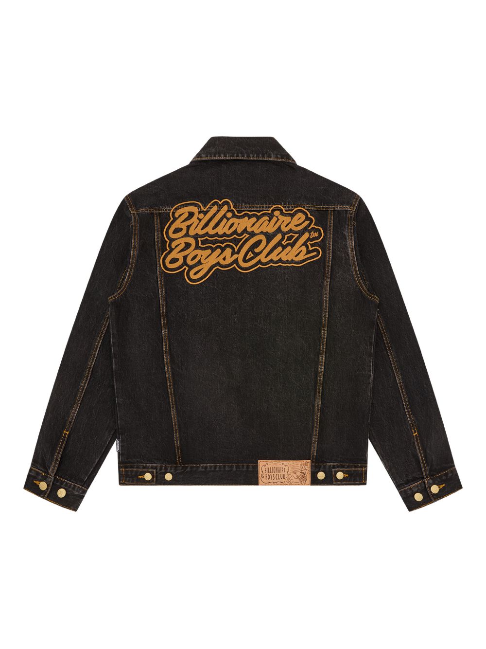 Script Cord Collar embroidered denim jacket