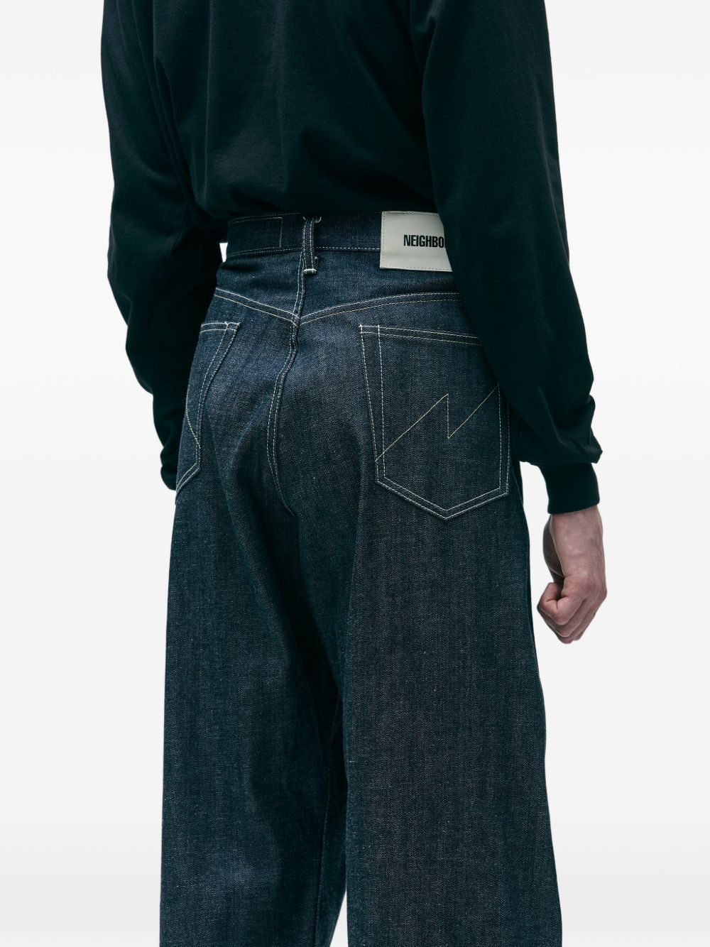 contrast-stitch jeans