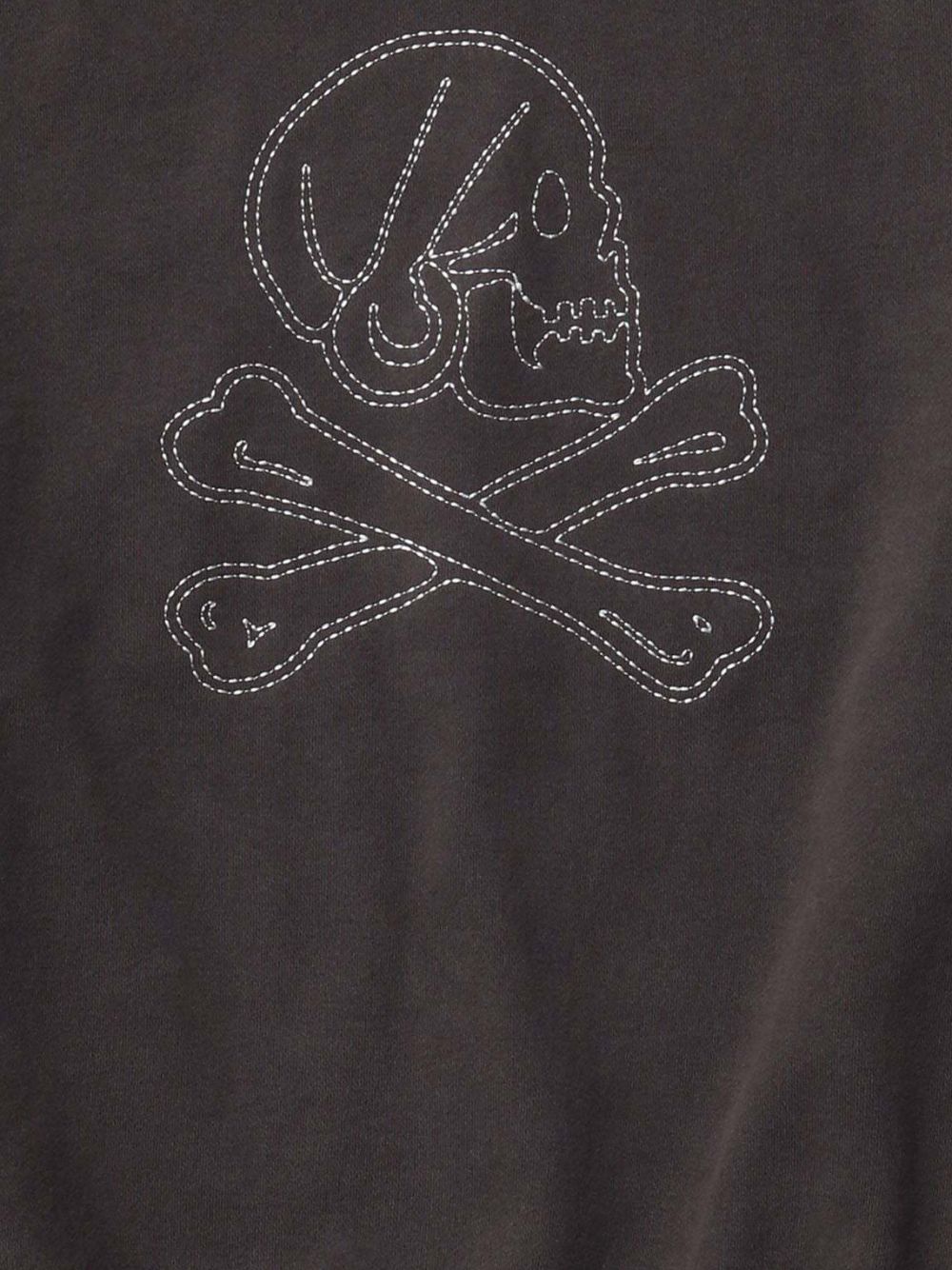 skull-embroidered sweatshirt