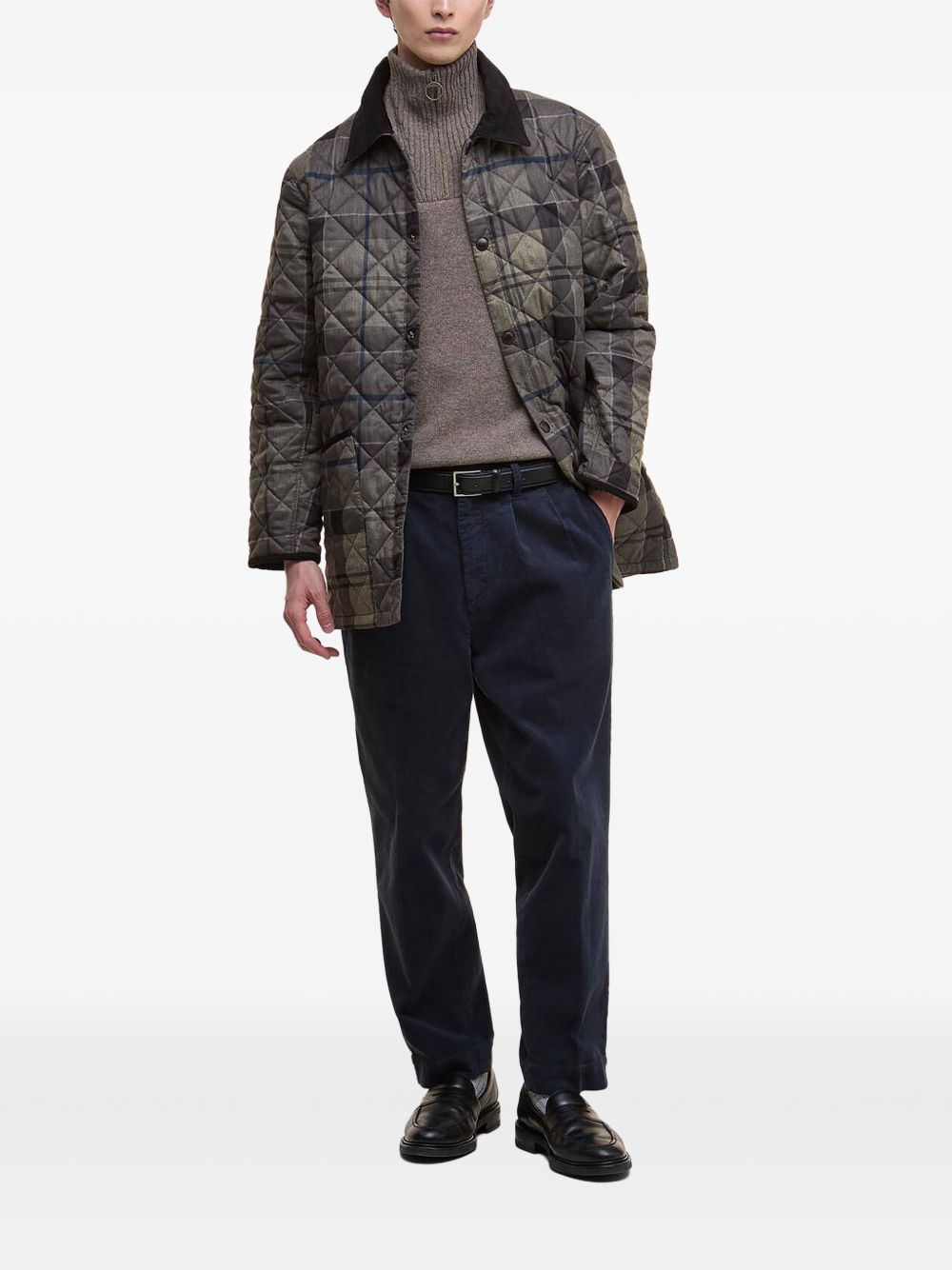 tartan quilted jacket