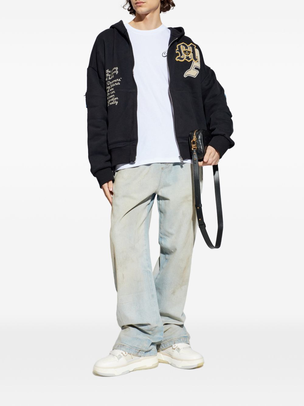 logo-appliqué full-zip hoodie