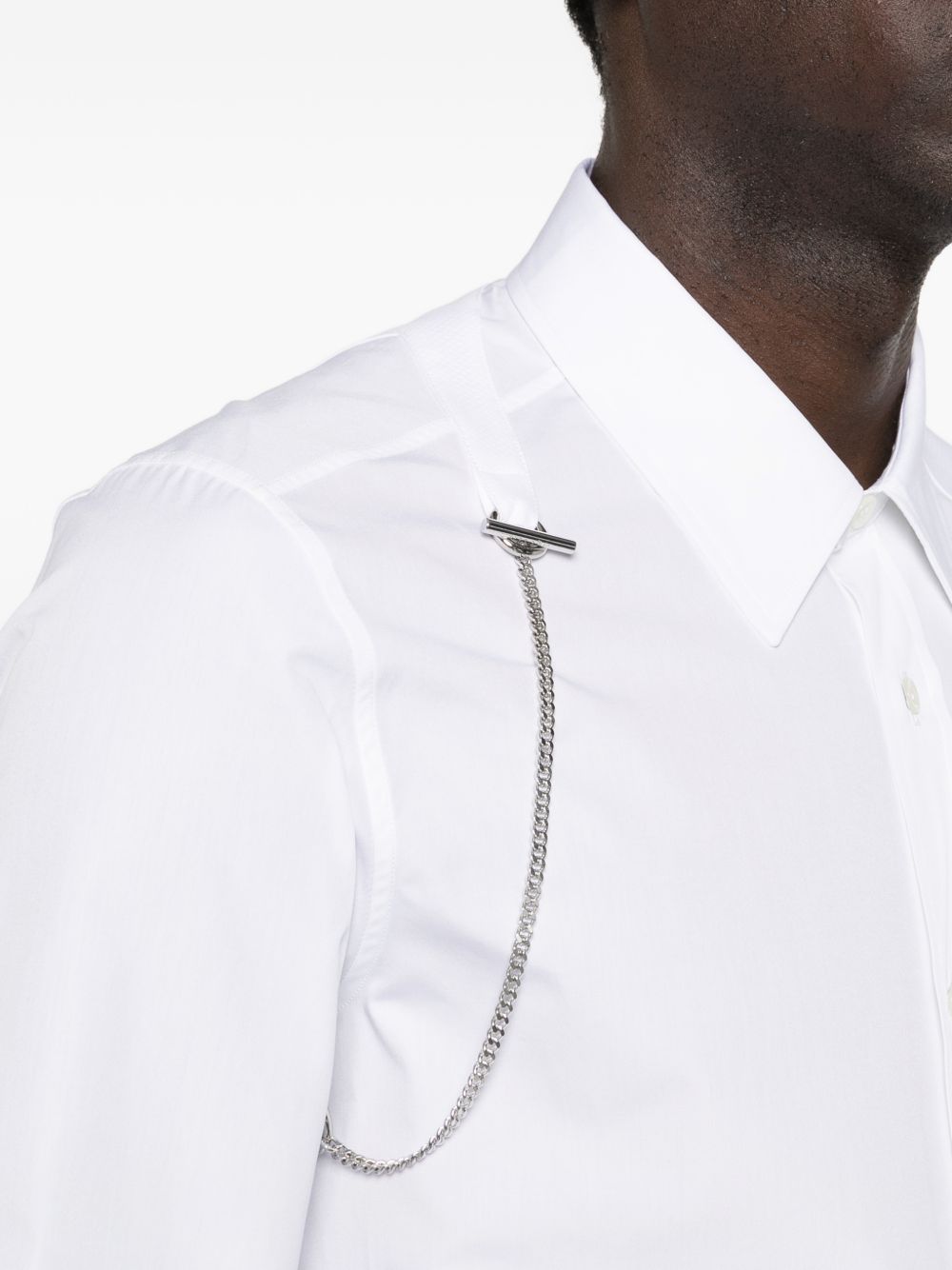 chain-detail shirt