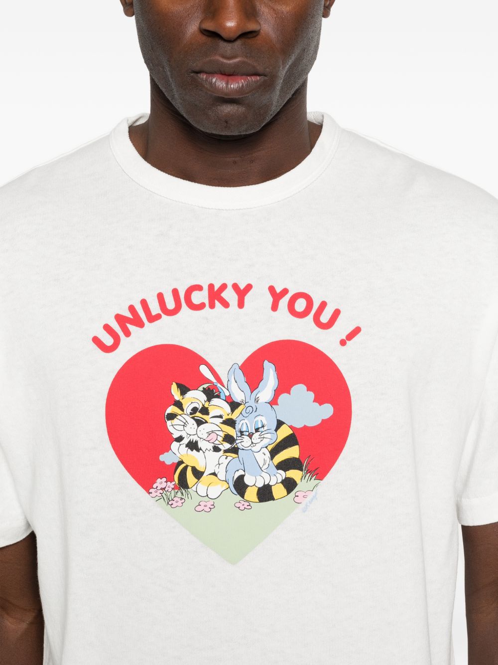 heart-print T-shirt
