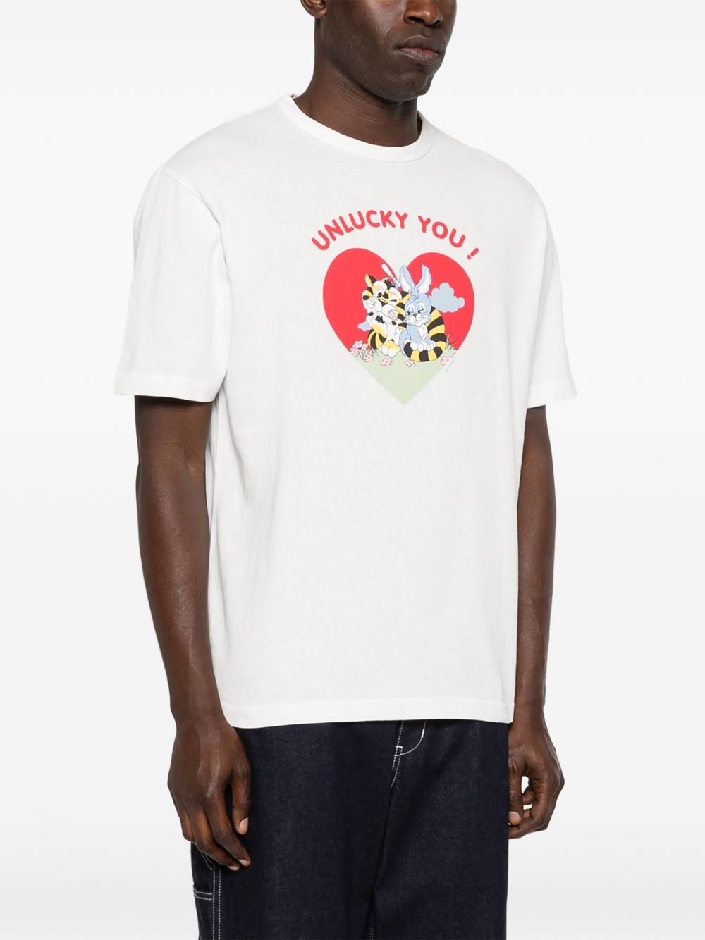 heart-print T-shirt