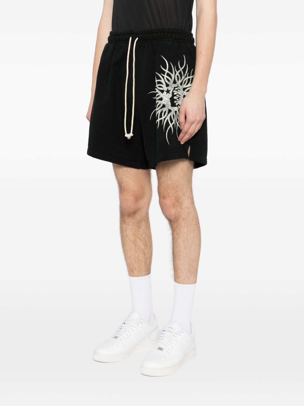 graphic-print cotton shorts