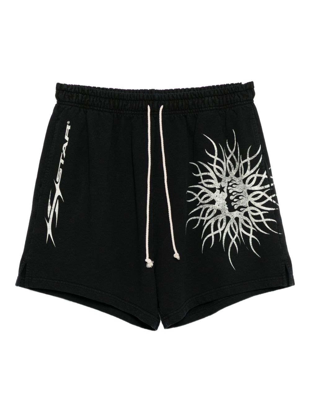 graphic-print cotton shorts