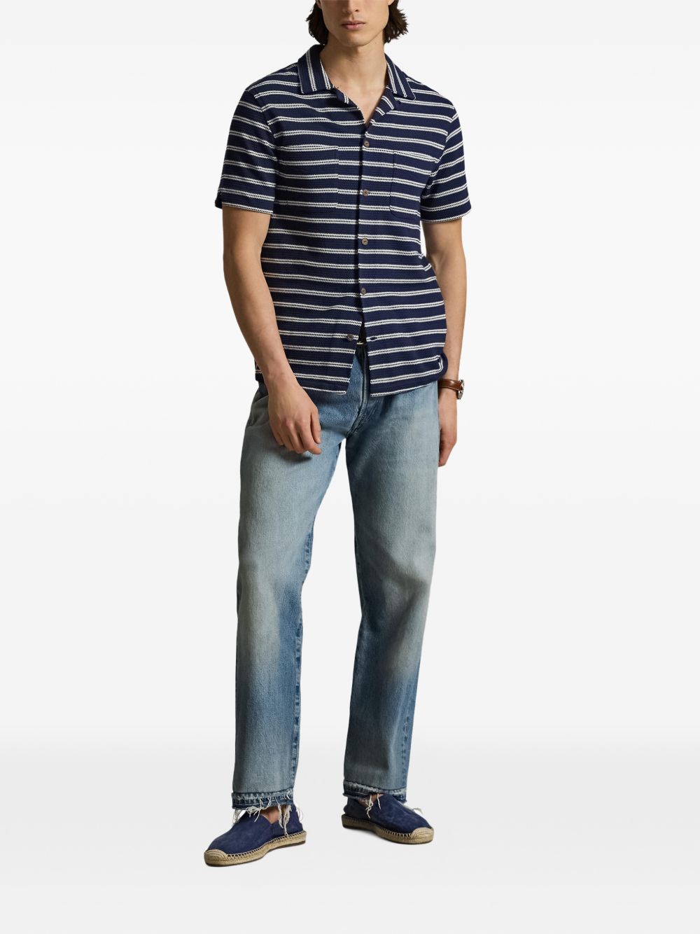striped short-sleeved shirt