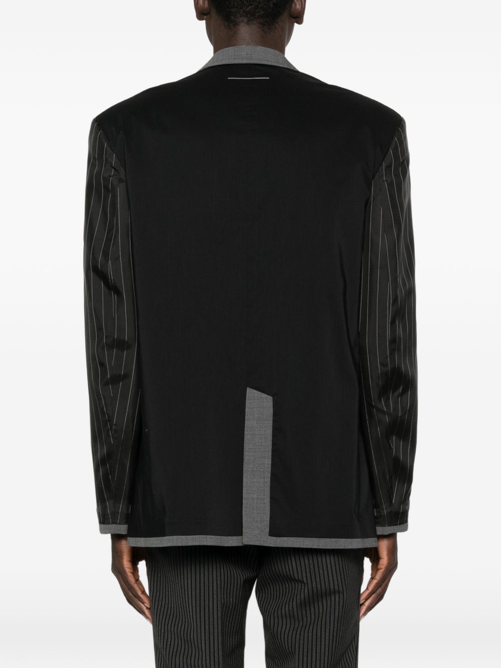 pinstripe panelled blazer