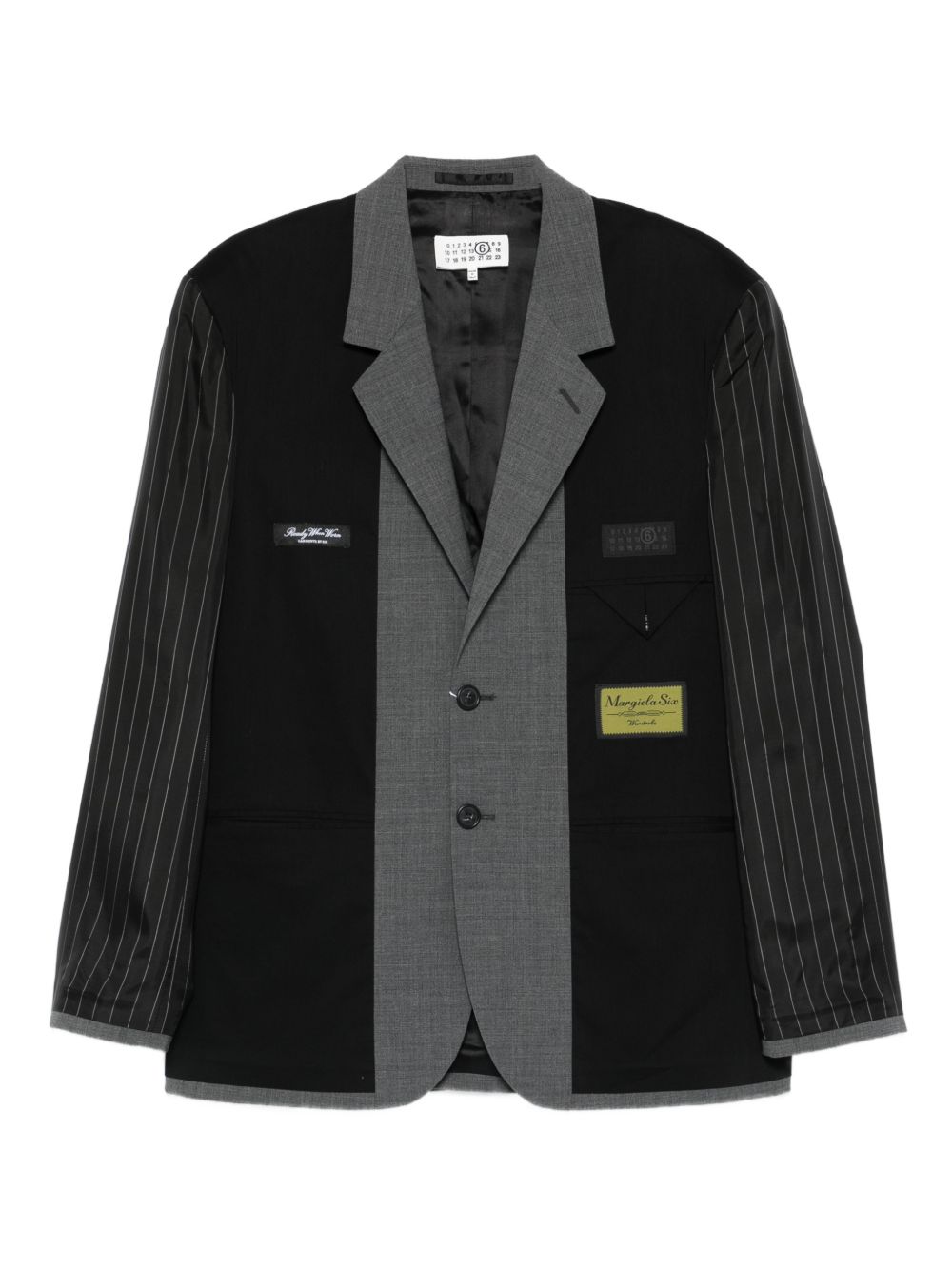 pinstripe panelled blazer