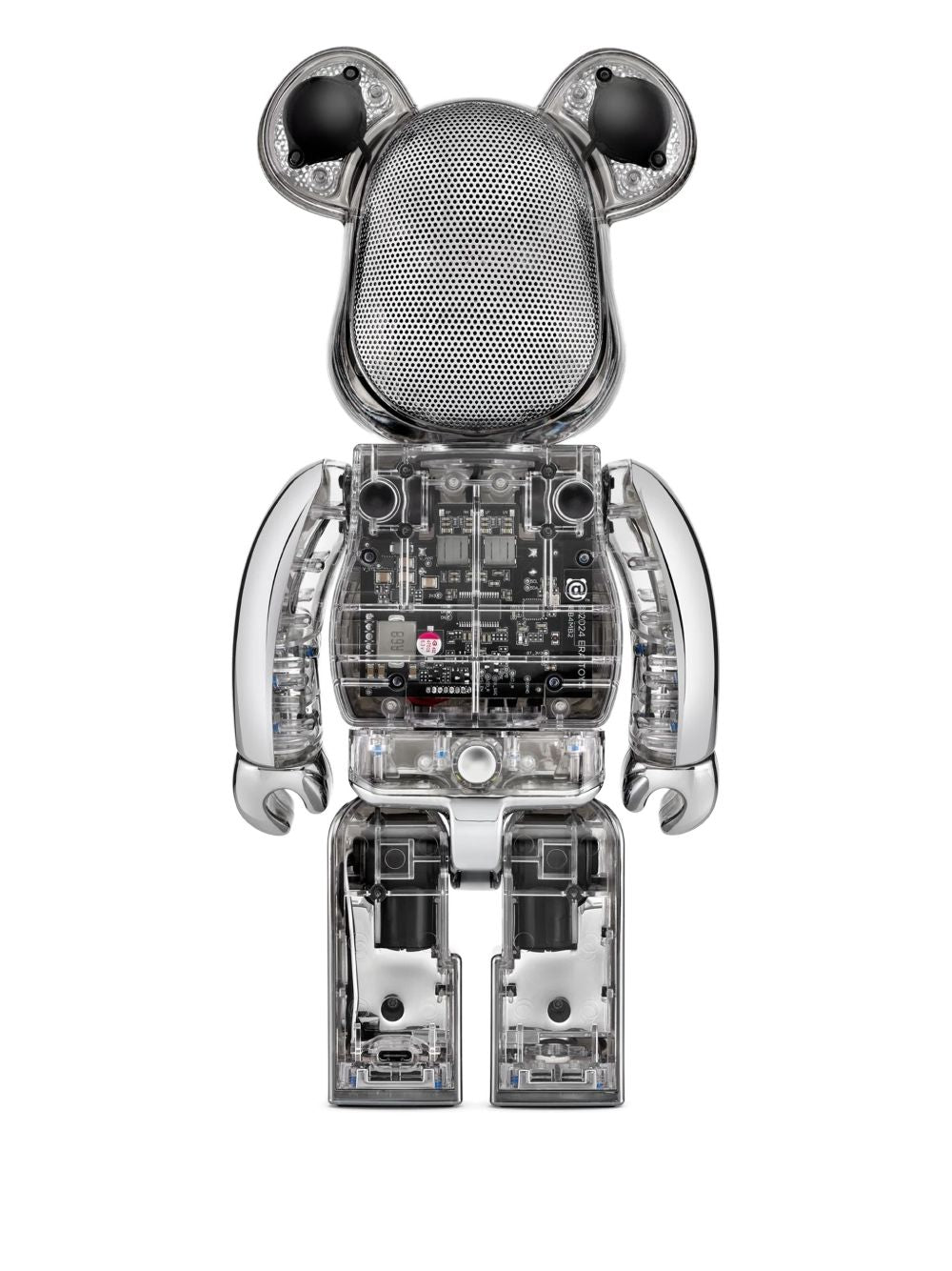 Bearbrick Audio Silver Edition chrome music
