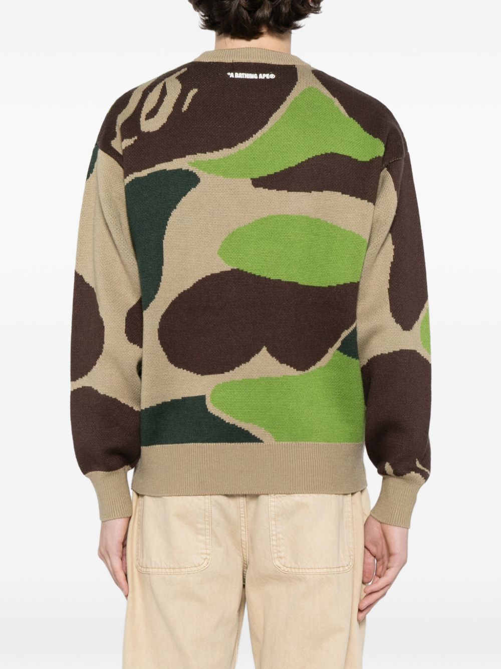 camouflage-print jumper