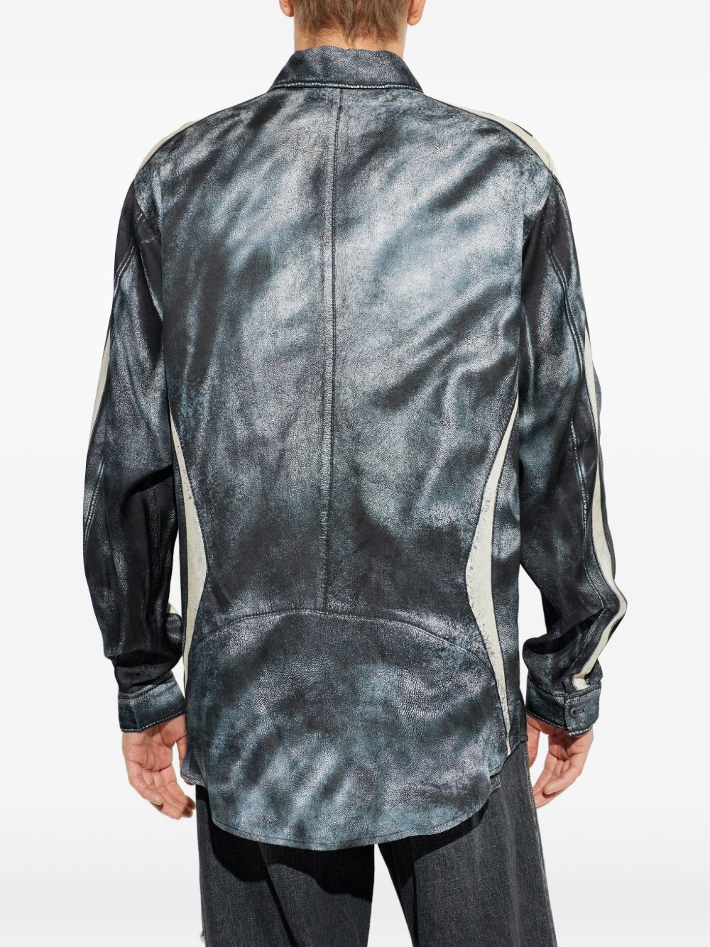 zip-fastening printed shirt