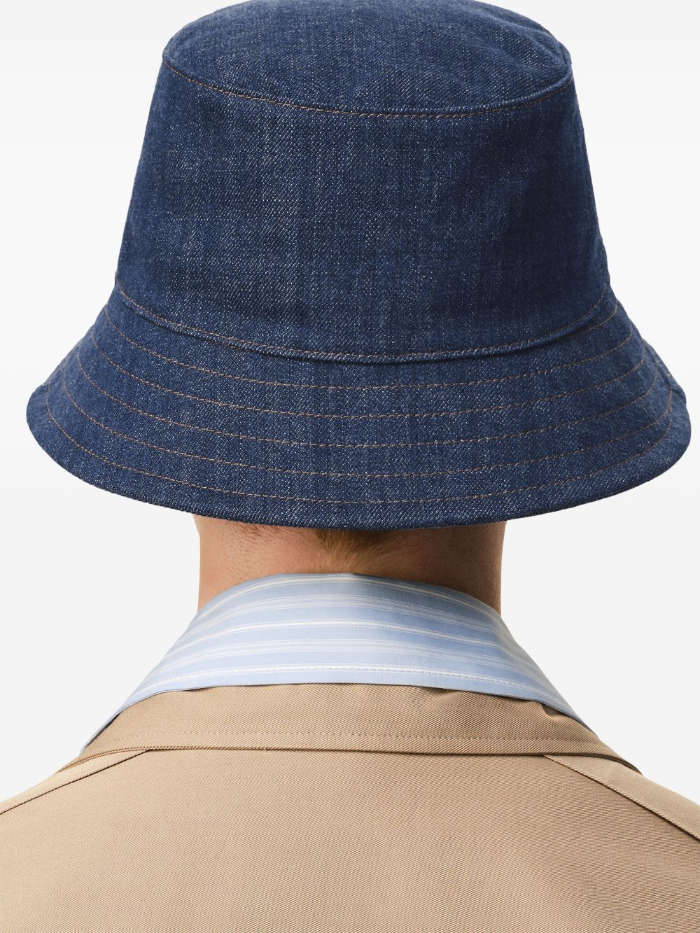 denim label-detail bucket hat