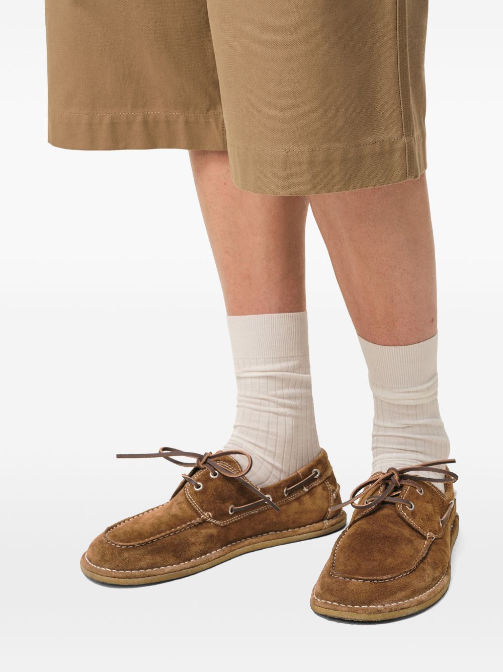 suede lace-up boat shoes