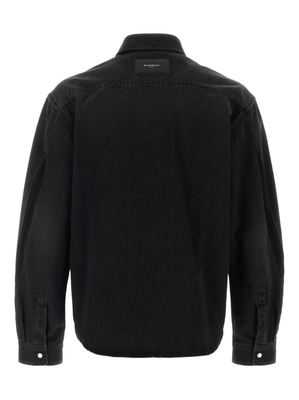 flap-pocket denim shirt