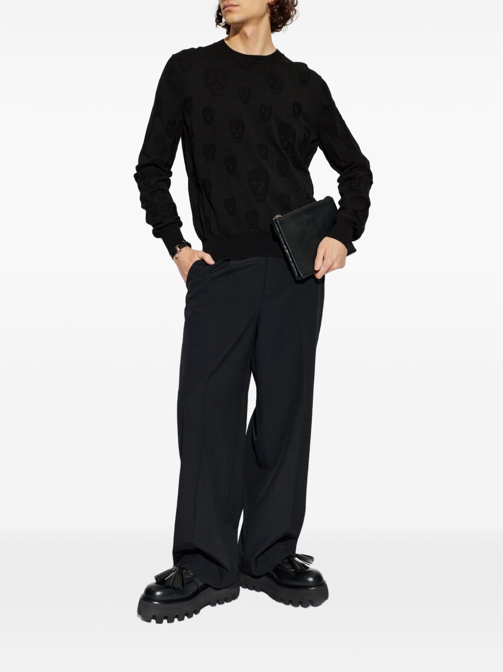 skull-pattern sweater