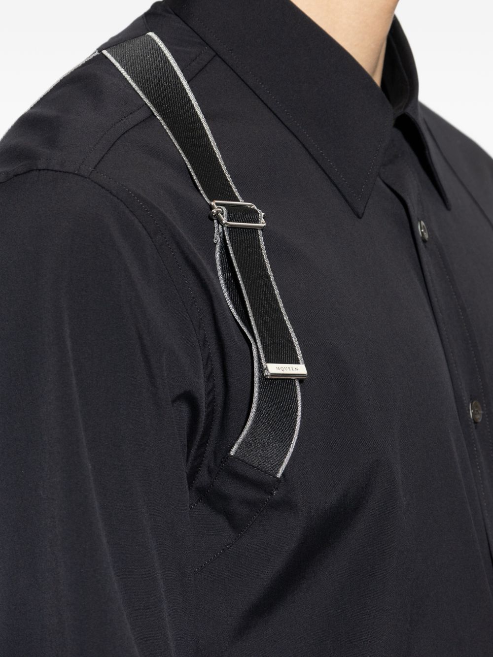 strap-detail shirt