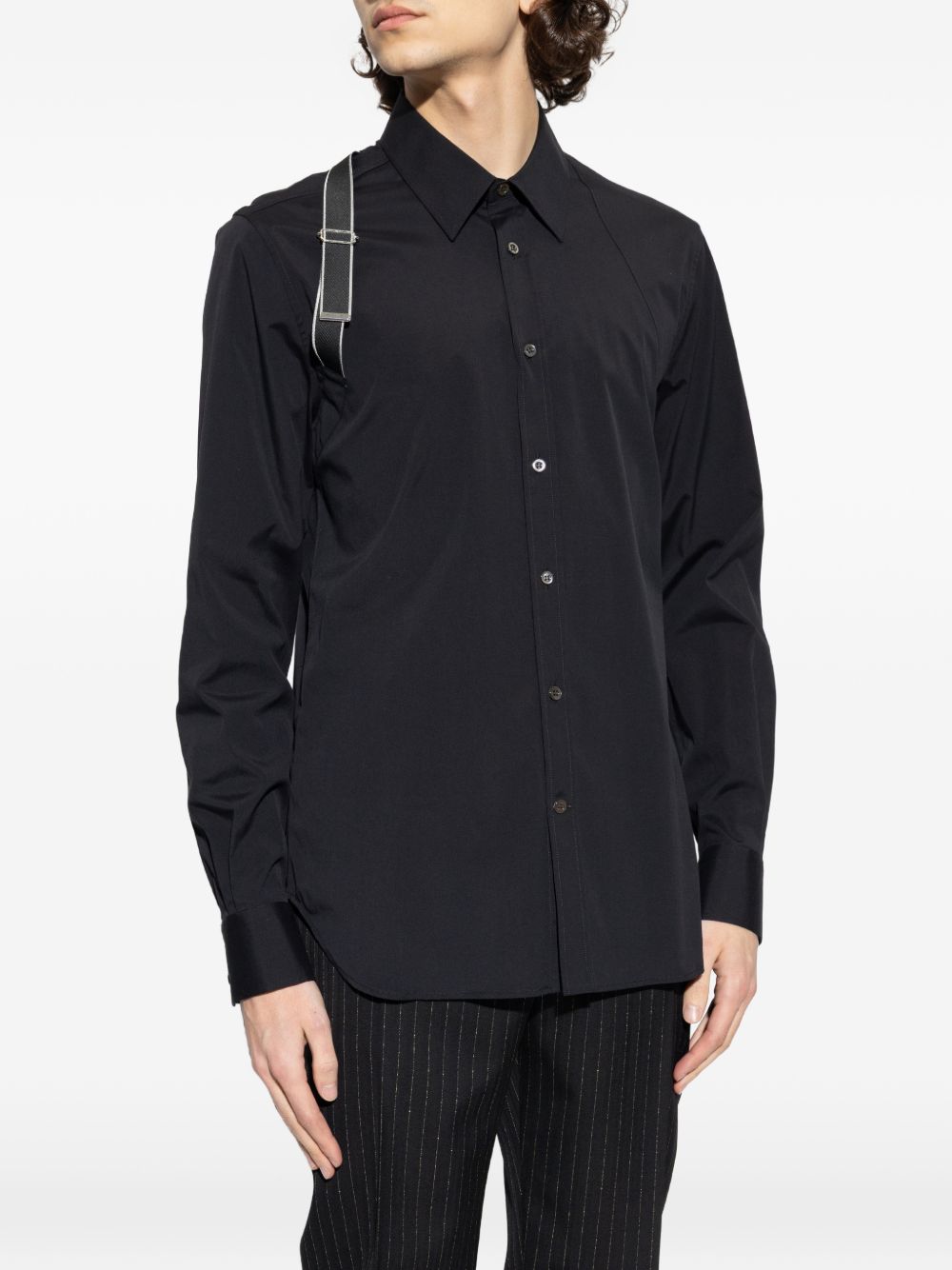 strap-detail shirt