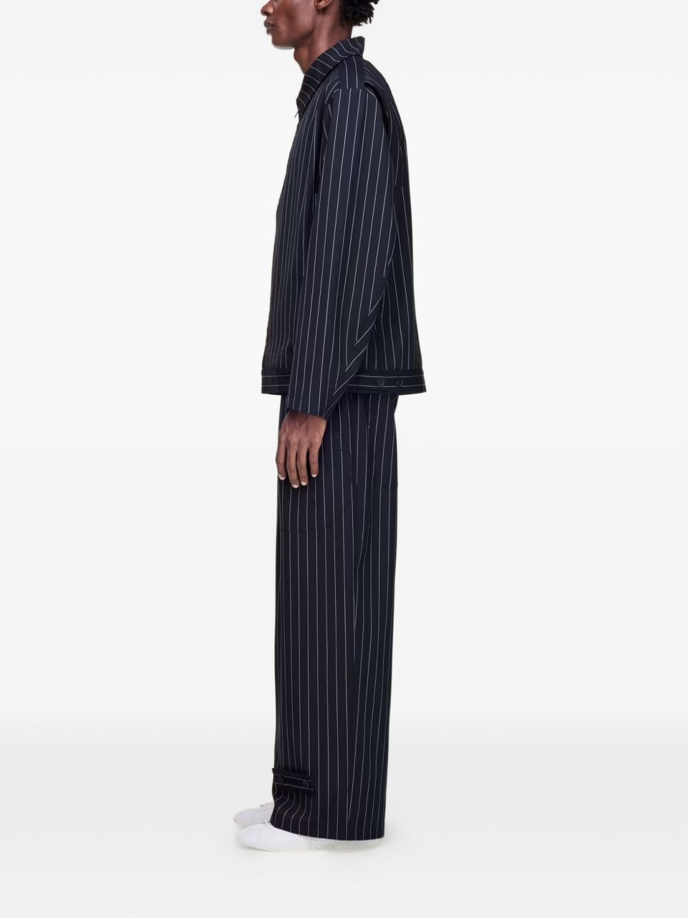 pinstripe drawstring trousers