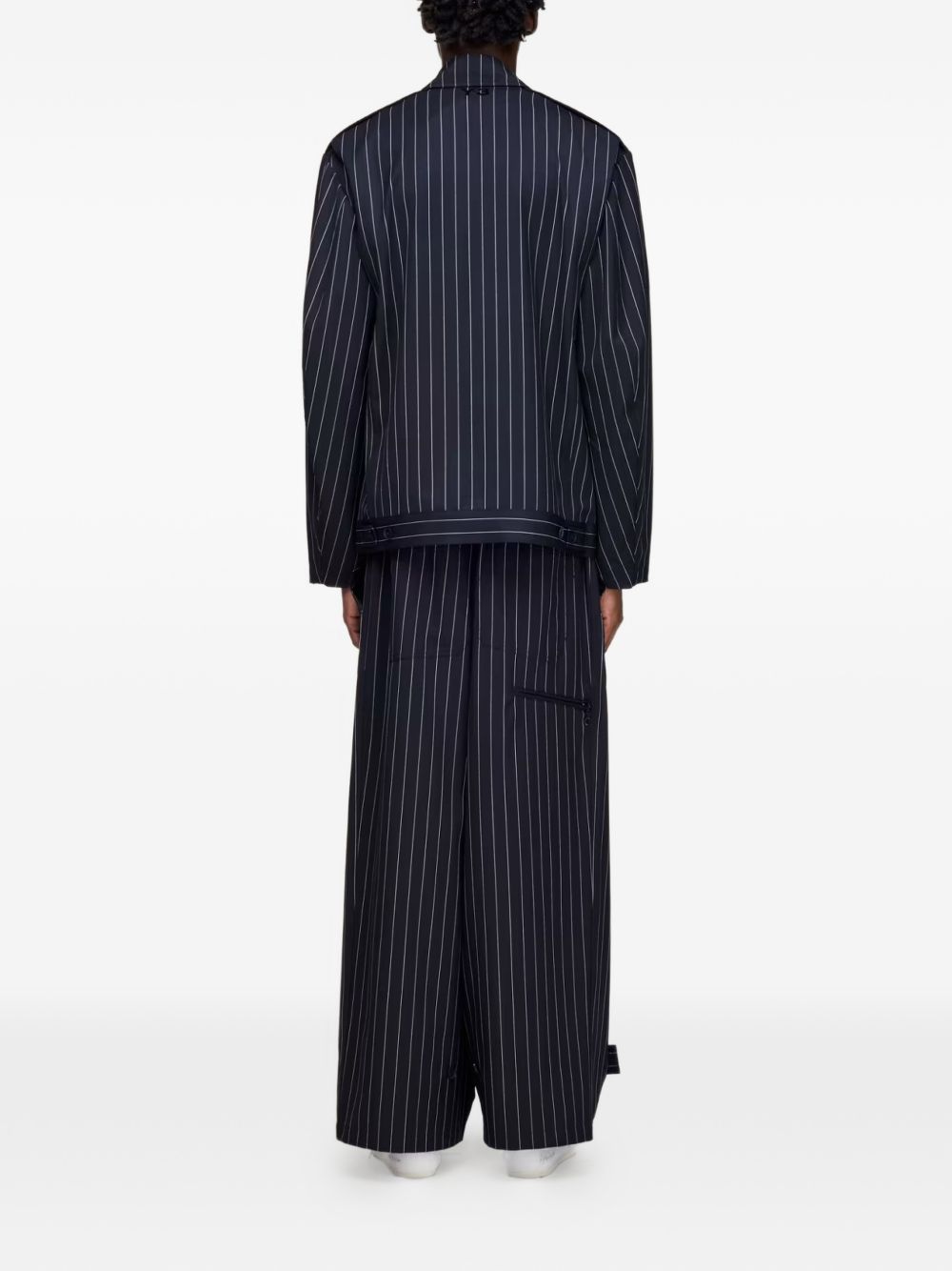 pinstripe drawstring trousers