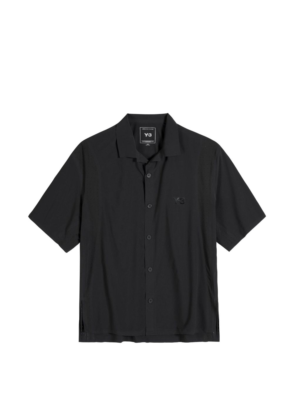 perforated-detail short-sleeve shirt