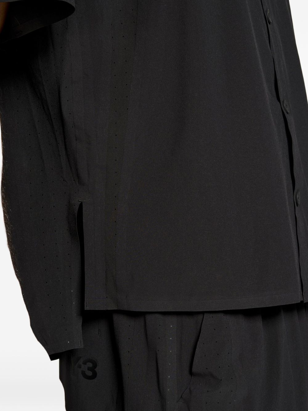 perforated-detail short-sleeve shirt