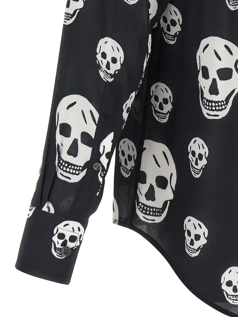 skull-print shirt