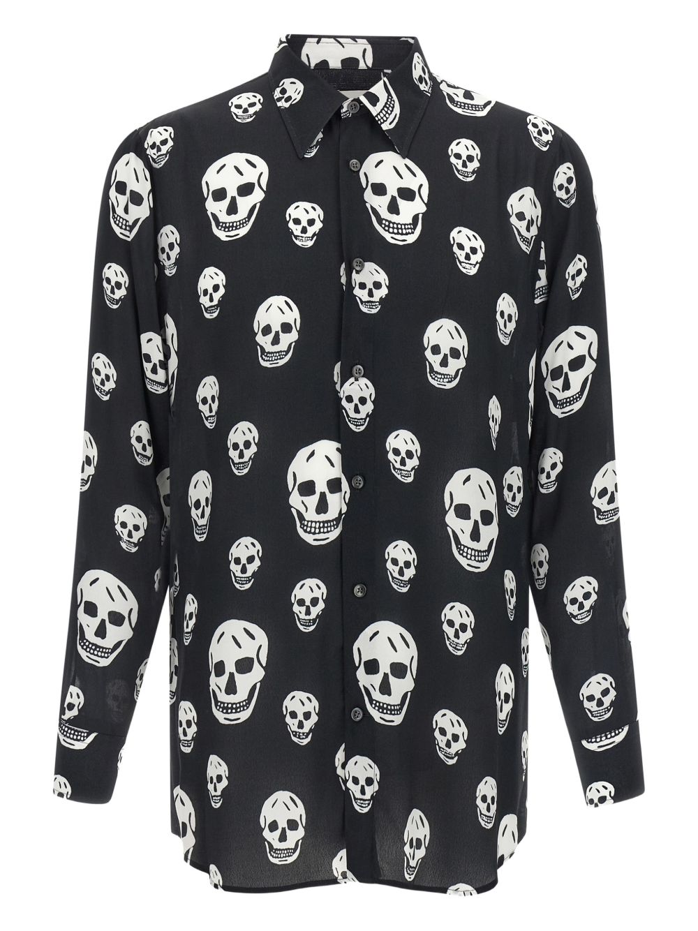 skull-print shirt