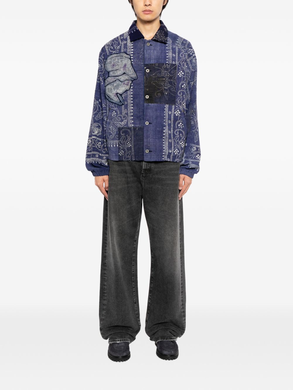 patch-work shirt jacket