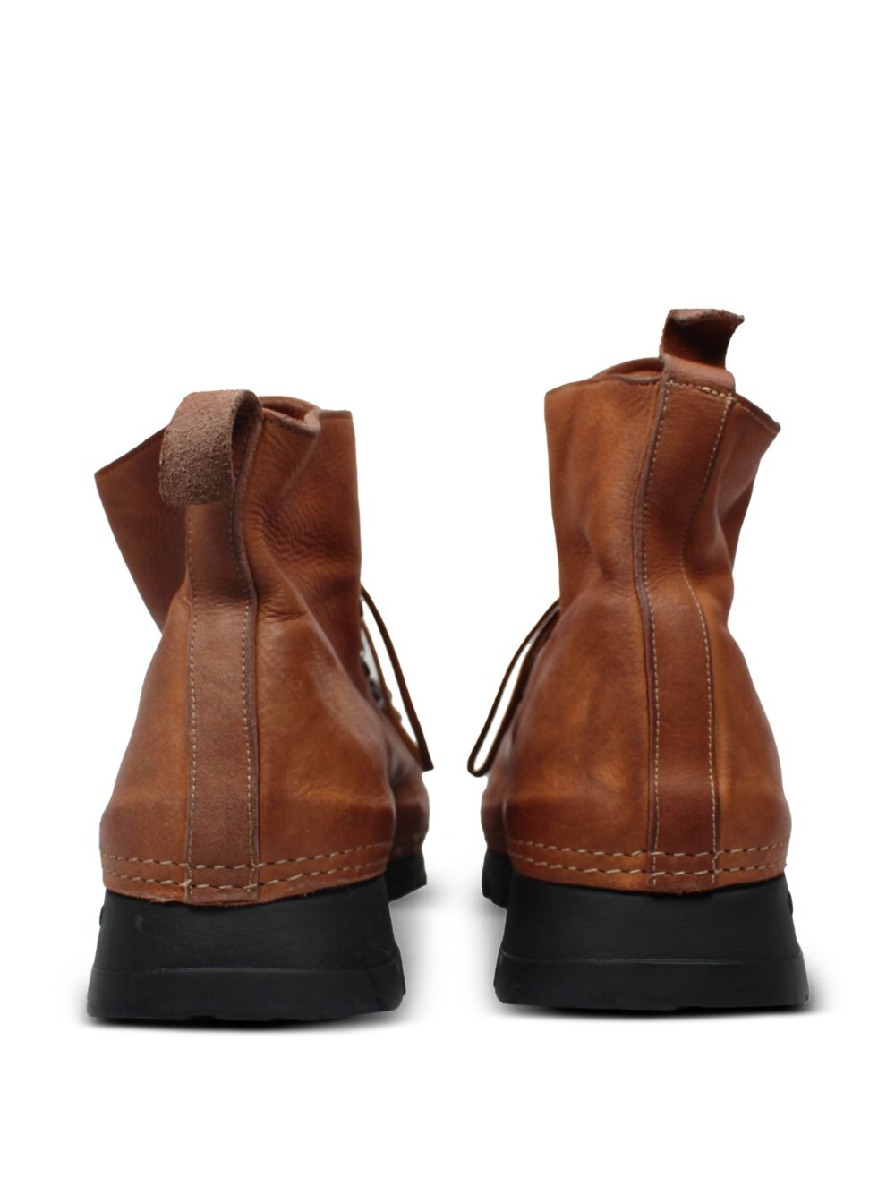 lace-up leather hiking boots