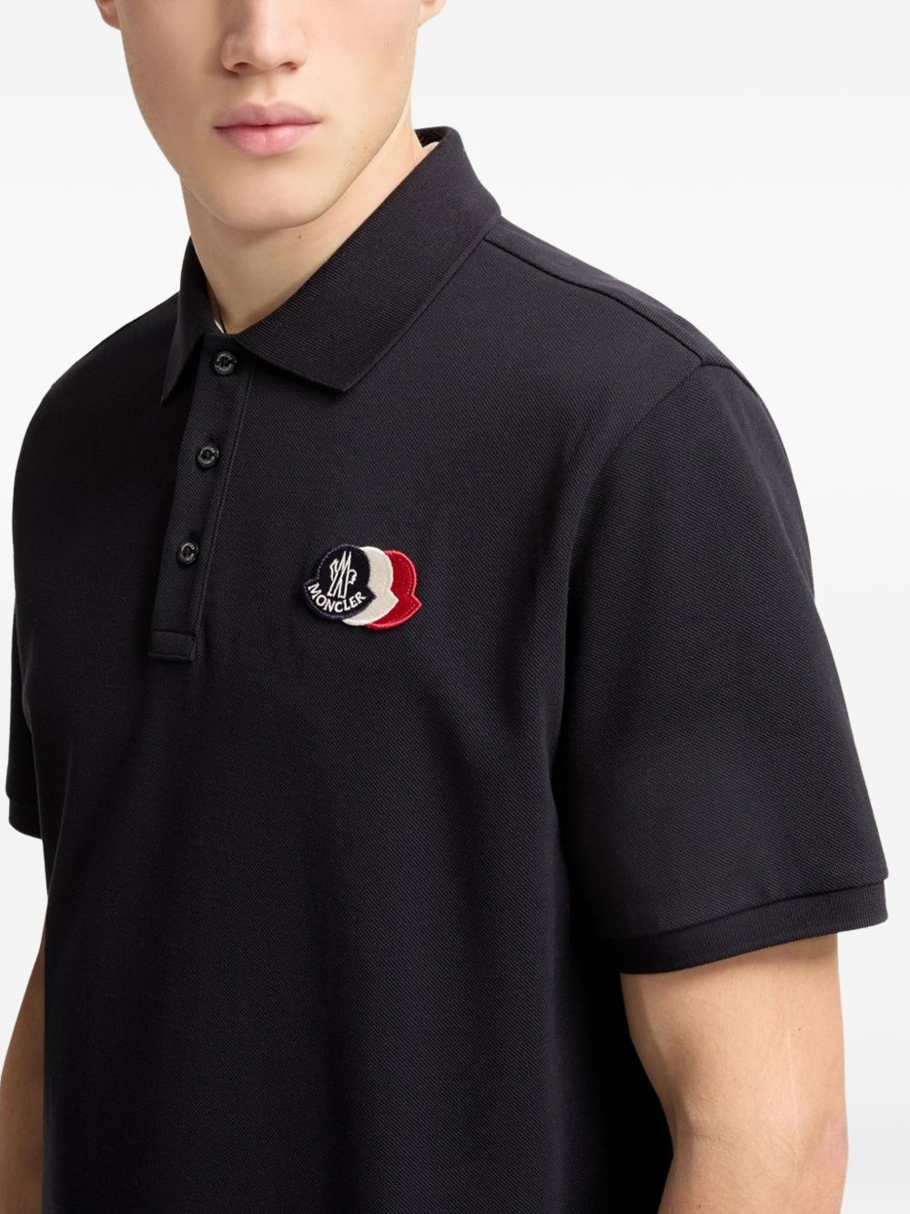 logo-patch polo shirt