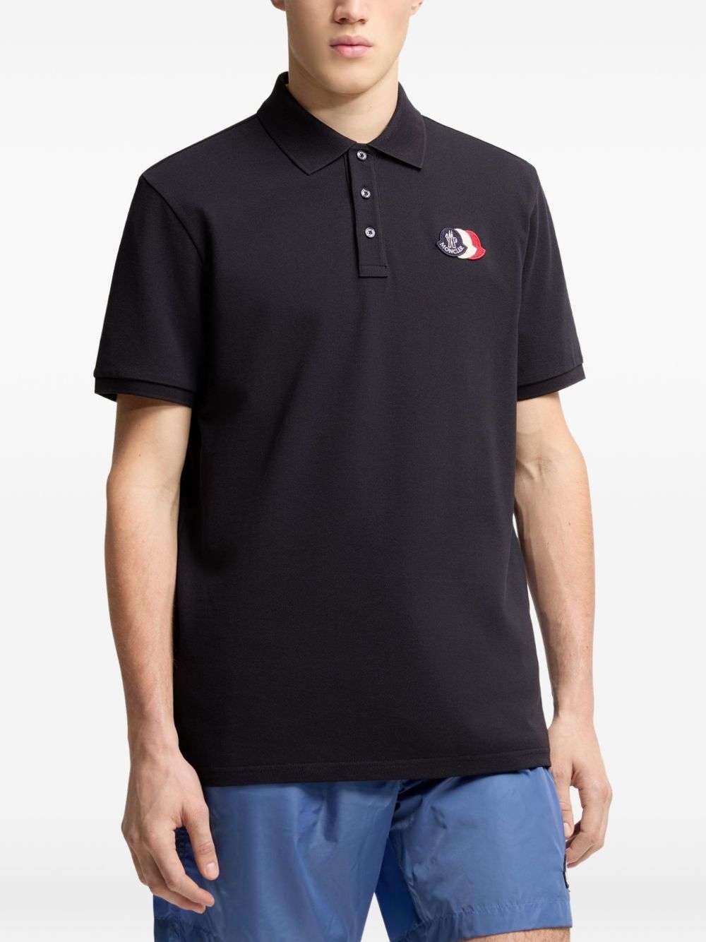 logo-patch polo shirt