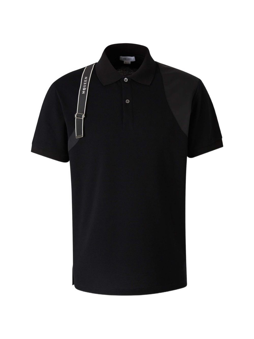 harness-detail panelled polo shirt