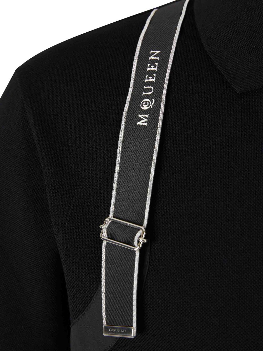 harness-detail panelled polo shirt